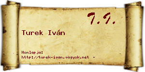 Turek Iván névjegykártya